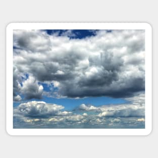 Picturesque white and grey cumulus cloud landscape Sticker